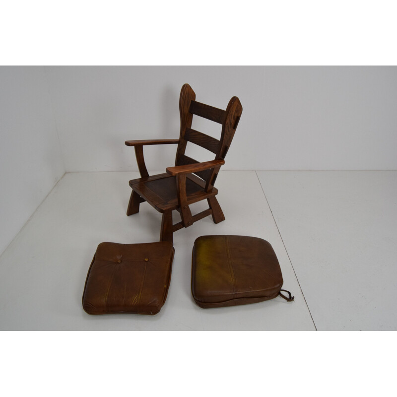 Mid-century Leather Armchair,1970s