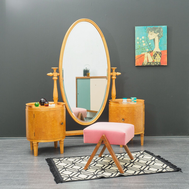 Vintage dressing table, maplewood 1950s