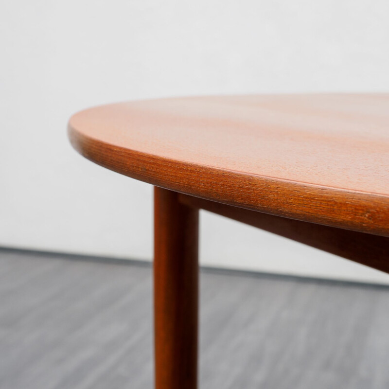 Table de salle à manger vintage à rallonges en teck, scandinave 1960