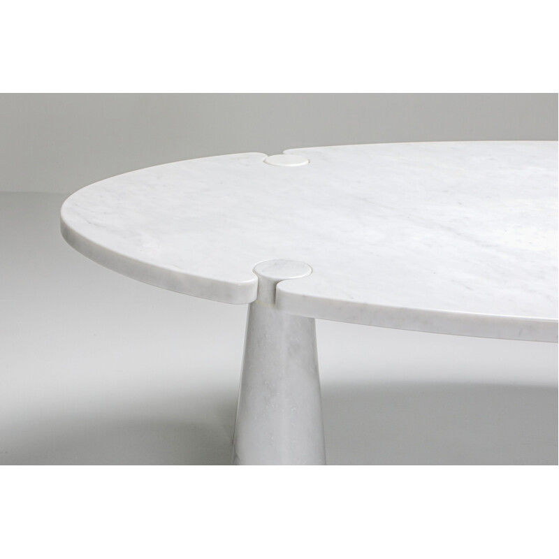 Vintage Carrara Marble Dining Table by Angelo Mangiarotti 1970s