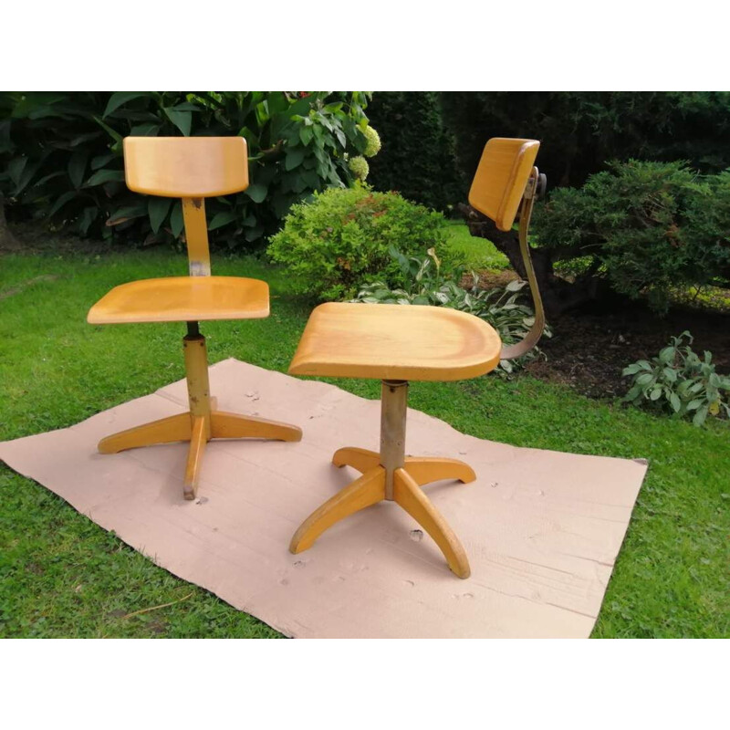 Paire de chaises de bureau Vintage Loft Ama Elastik