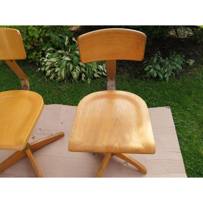 Paire de chaises de bureau Vintage Loft Ama Elastik