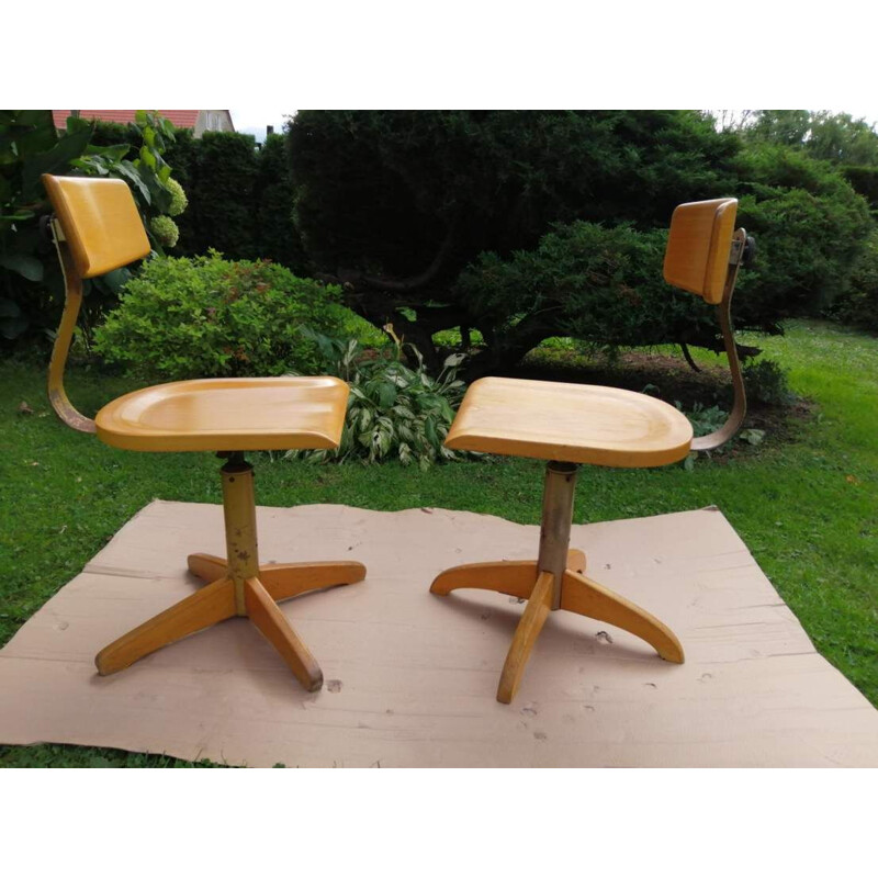 Pair of Ama Elastik Vintage Loft office chairs