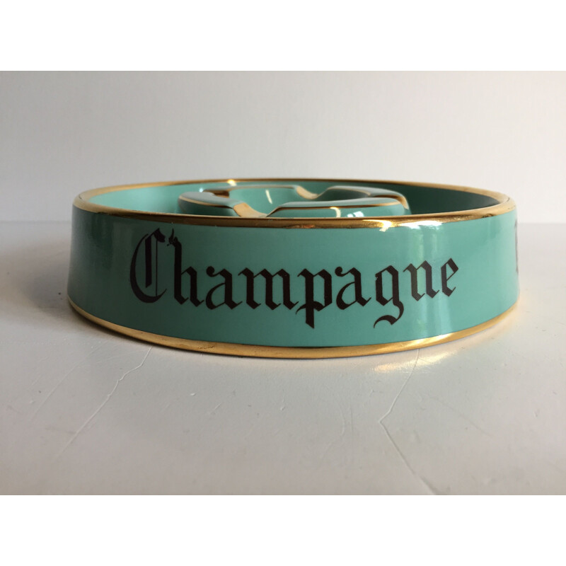 Vintage Champagne Ceramic Ashtray