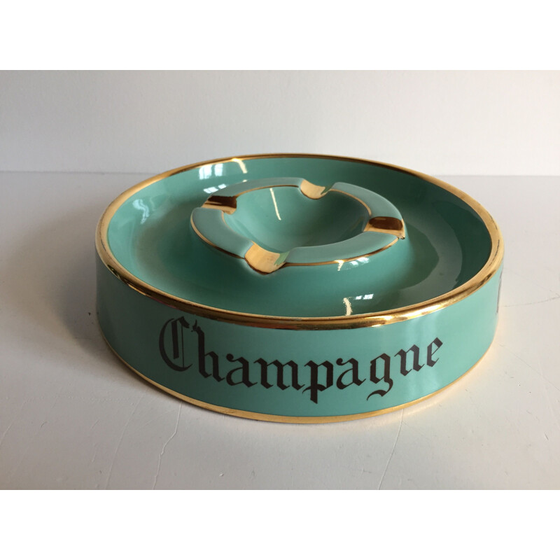 Vintage Champagne Ceramic Ashtray