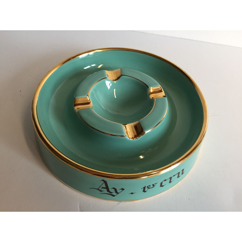 Vintage Champagne Ceramic Ashtray