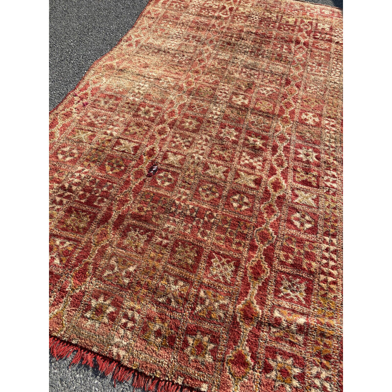 Vintage Berber boujaad geweven wollen tapijt
