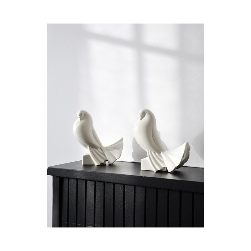 Sculpture de pigeon vintage en céramique, Jacques ADNET - 1930