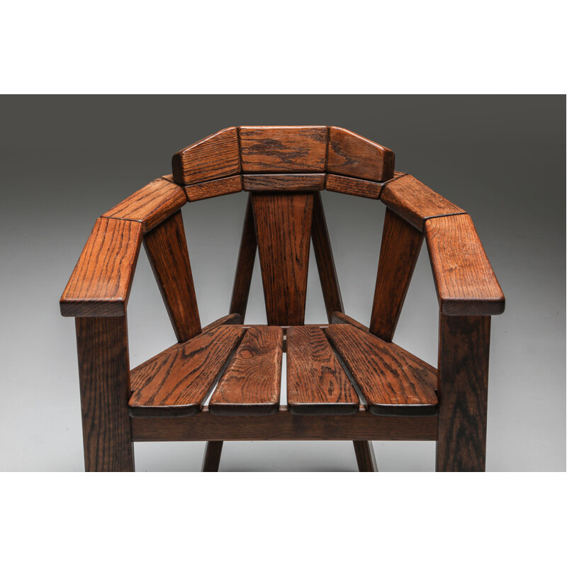 Vintage Walnut Craftsman Chair 1960s