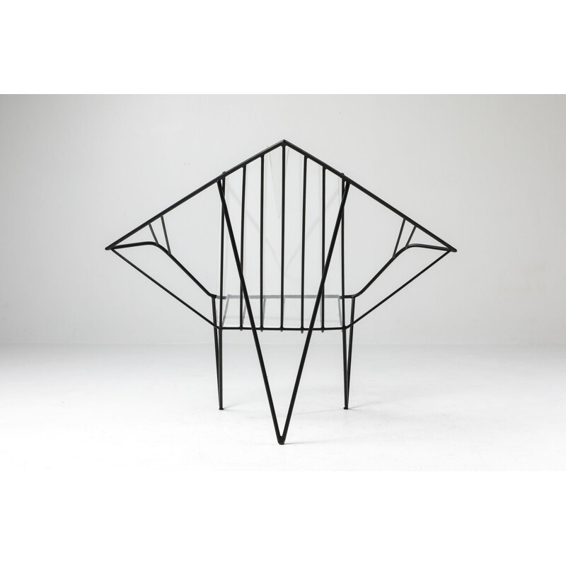 Vintage metal and plexiglass chair France 1970