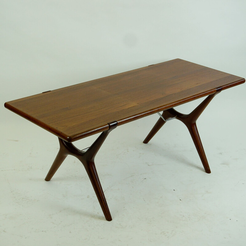 Table basse vintage en teck par Karl Erik Ekselius pour J.O.C. Vetlanda, 1960