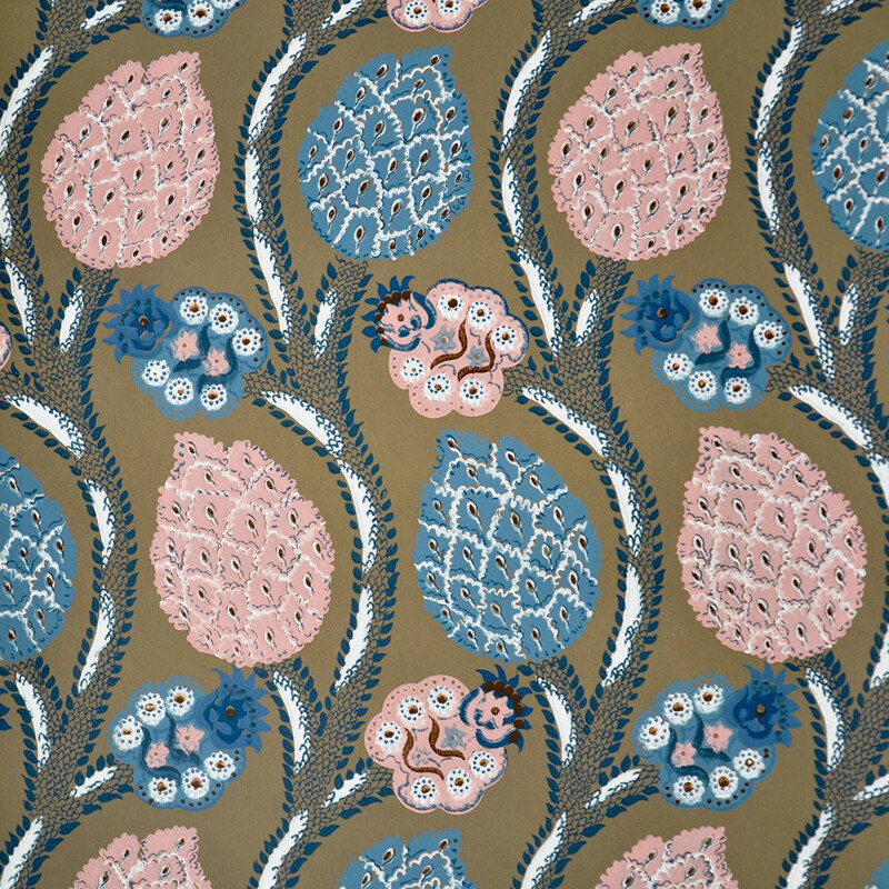 Leleu Deshays mid-century "Fabienne" wallpaper - 1970s