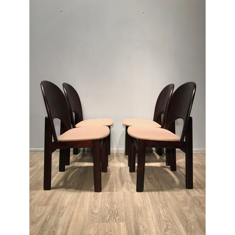 Set of 4 vintage chairs Glostrup Møbelfabrik, Denmark 1970