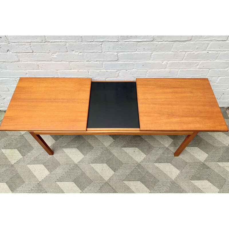 Vintage extensible teak coffee table, Belgium 