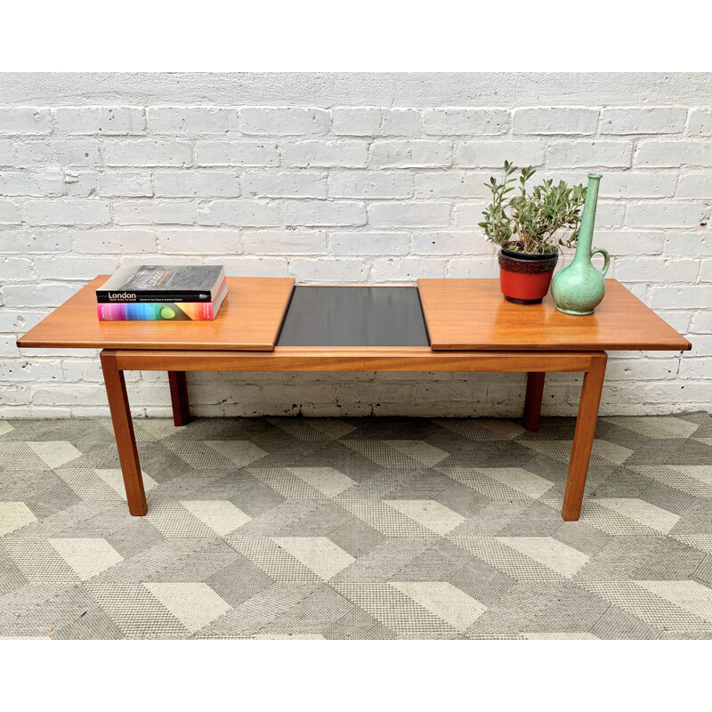 Vintage extensible teak coffee table, Belgium 