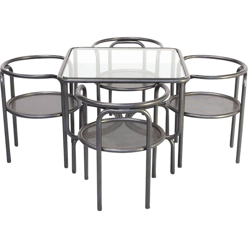 Vintage Gae Aulenti 'da Giardino locus solus' table set for Poltronova 1970s