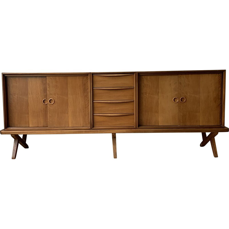 Long vintage Walnut Sideboard By Rudolf Glatzel For Fristho Franeker 1955