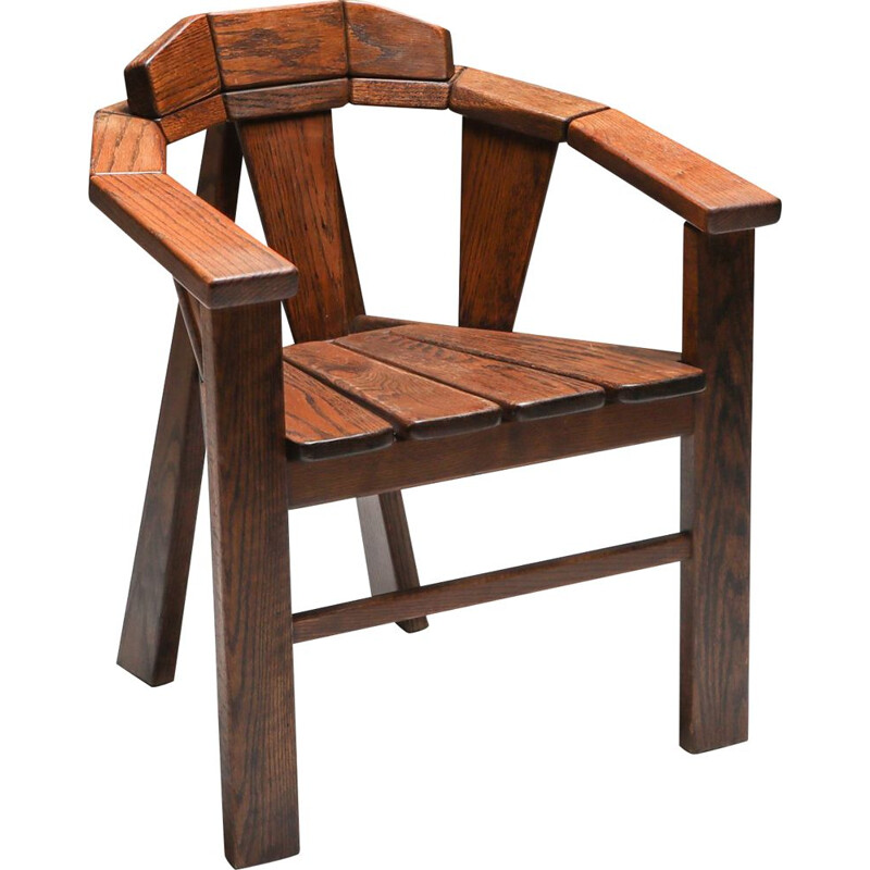 Vintage Walnut Craftsman Chair 1960s