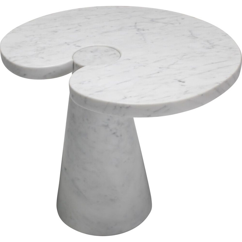 Table d'appoint vintage Mangiarotti en marbre de Carrare "série Eros" par Angelo Mangiarotti pour le skipper, Italie 1970