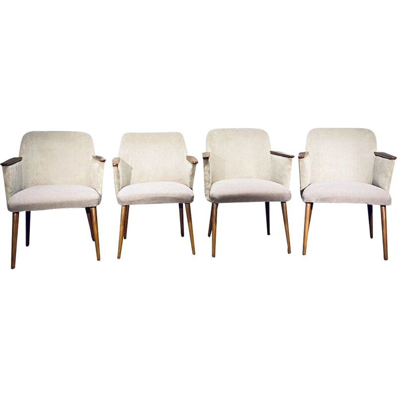 Set of 4 vintage armchairs, Oskar Schäfner, Germany