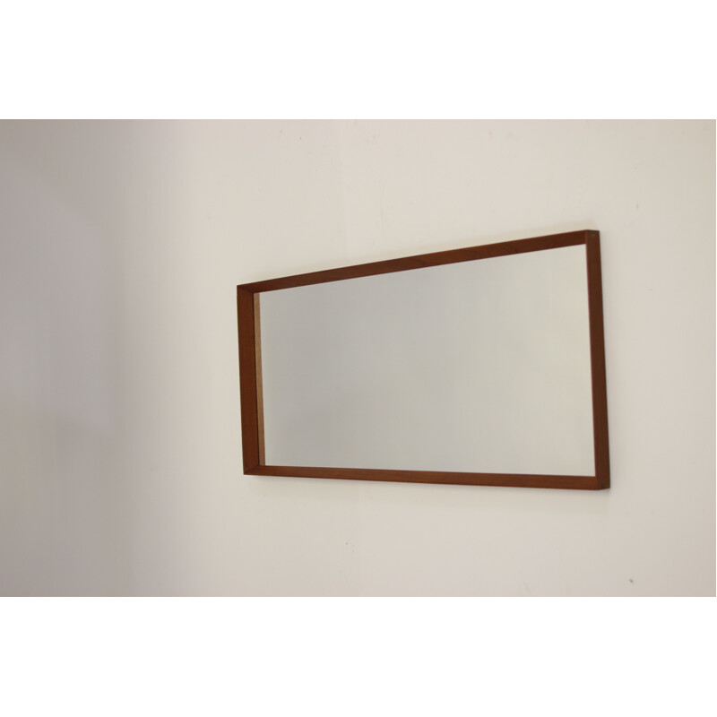 Large vintage mirror in teak Danish 1960