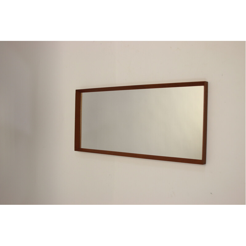 Large vintage mirror in teak Danish 1960