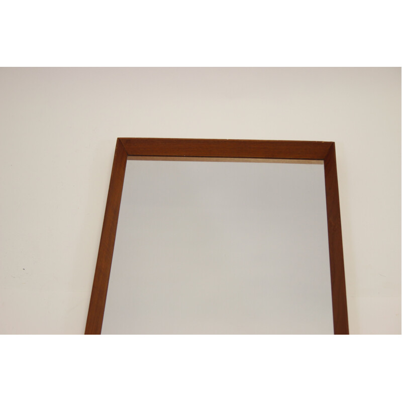 Large vintage mirror in teak Danish 1960