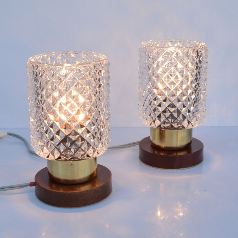 Pair of vintage lamps in Brusel style, Pokrok Žilina, Czechoslovakia 1960