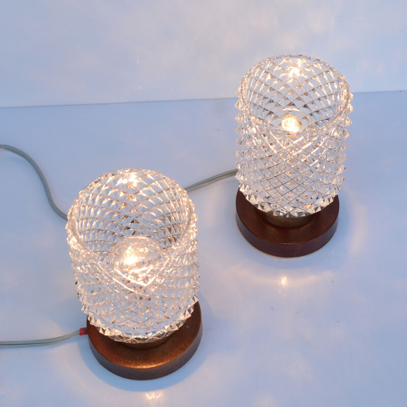 Pair of vintage lamps in Brusel style, Pokrok Žilina, Czechoslovakia 1960