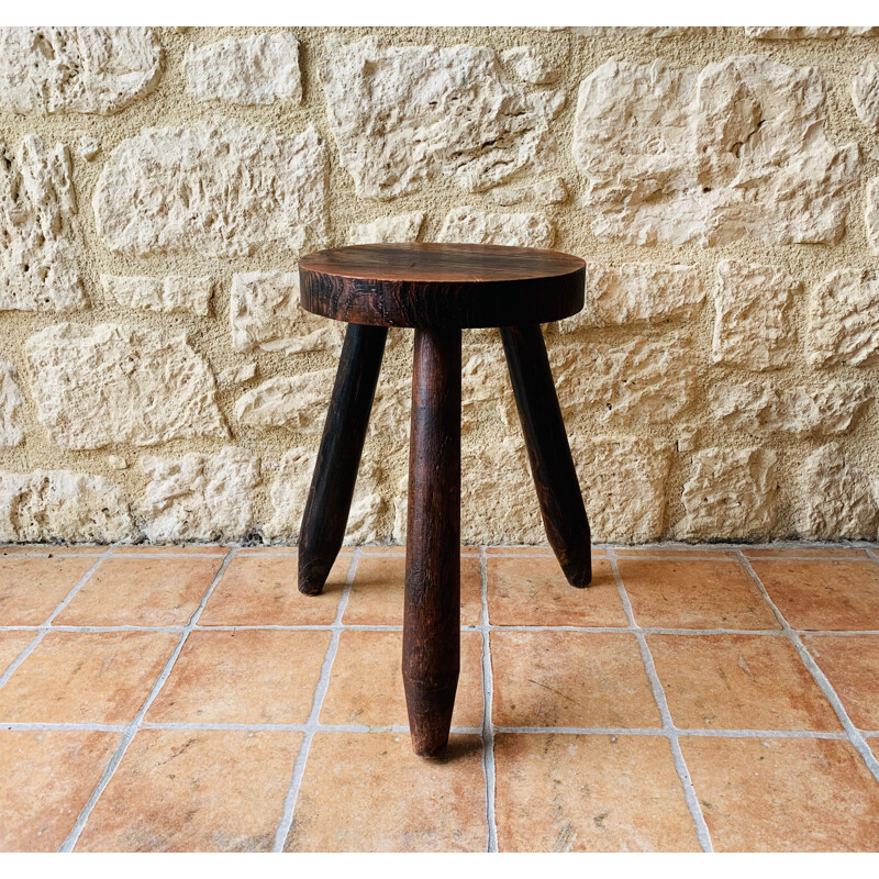 Vintage tripod stool, France 1960