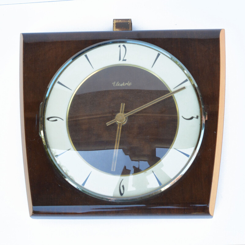 Vintage wooden wall clock Kienzle, Germany 1950