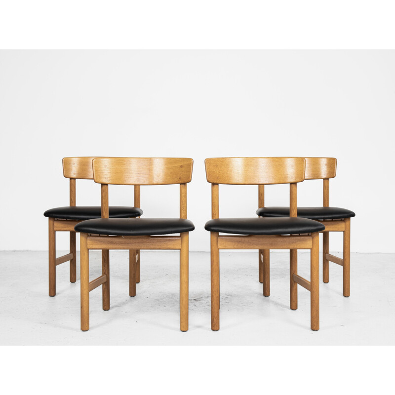 Set of 4 vintage chairs by Børge Mogensen for Fredericia, Dane 1960