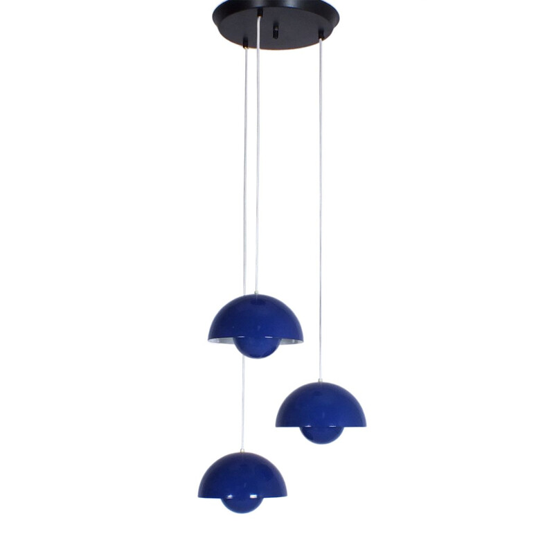 Verner Panton's vintage indigo blue pendant for Louis Poulsen, 1968