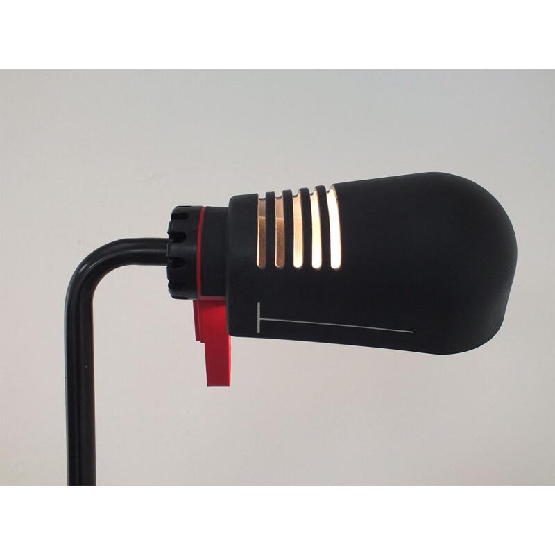 Vintage black and red wall lamp 1980
