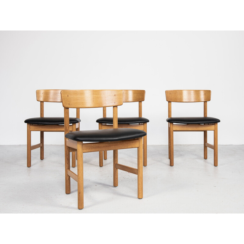 Ensemble de 4 chaises vintage par Børge Mogensen pour Fredericia, Danois 1960