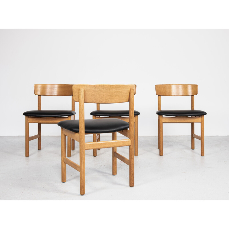 Ensemble de 4 chaises vintage par Børge Mogensen pour Fredericia, Danois 1960
