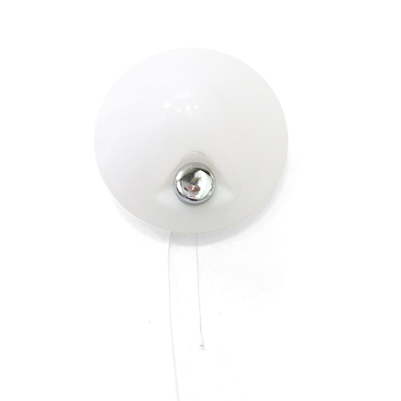 Vintage white plastic wall light 1970