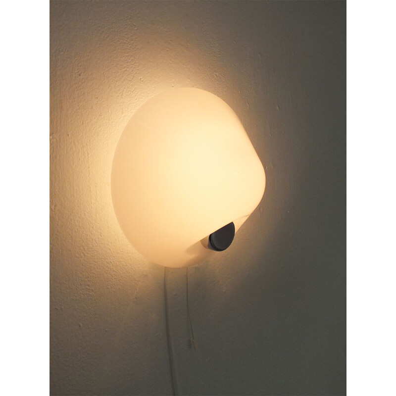 Vintage white plastic wall light 1970