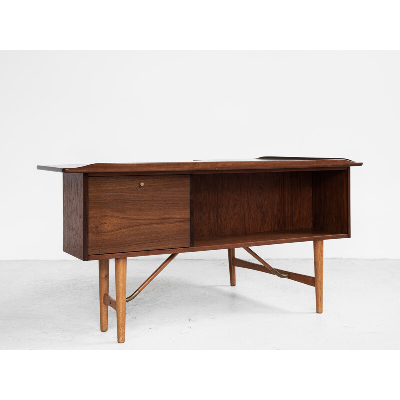 Vintage teak Boomerang desk by Peter Løvig Nielsen, Danish 1950s