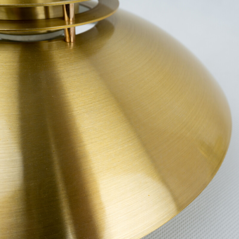 Pair of vintage golden pendant lamps by Kurt Wiborg by Jeka, Denmark 1980