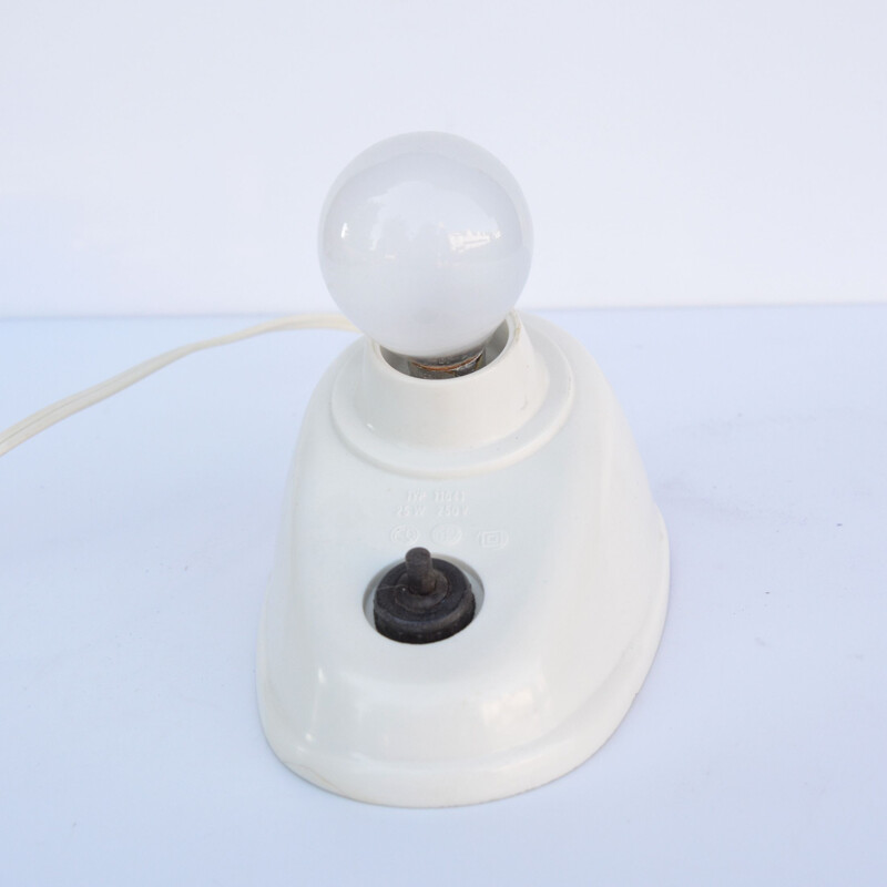 Vintage Zukov lamp in white bakelite, Czechoslovakia 1950