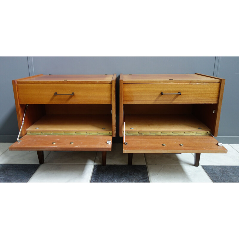 Pair of vintage bedside cabinets 1960s