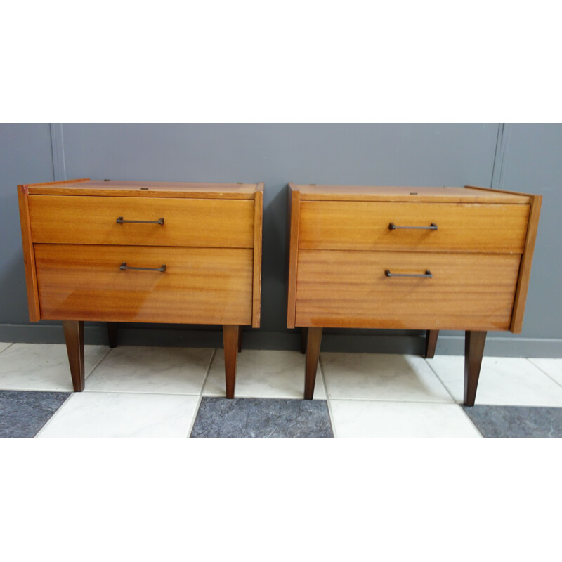 Pair of vintage bedside cabinets 1960s