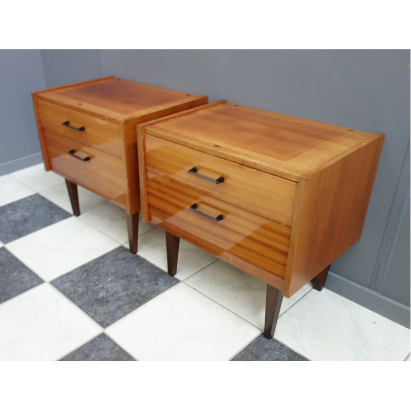 Pair of vintage bedside cabinets 1960s