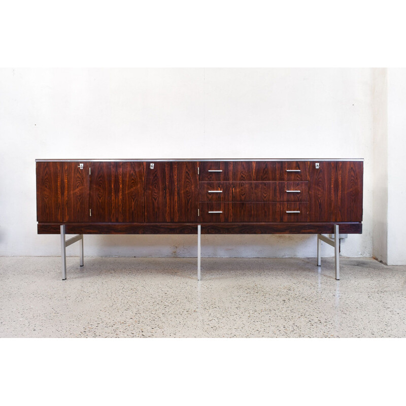 Vintage Rosewood & Chrome Sideboard, 1970s