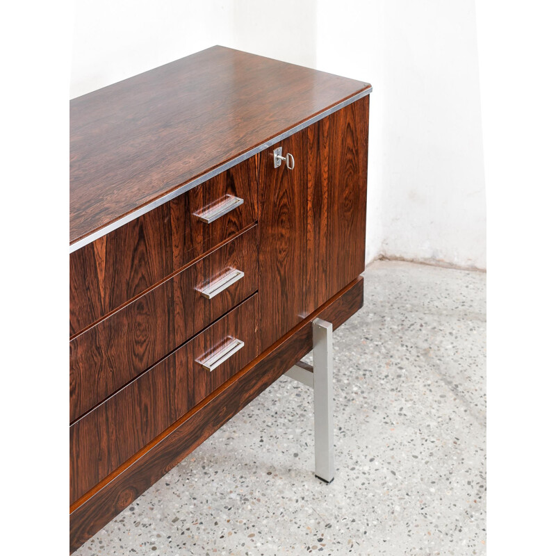 Vintage Rosewood & Chrome Sideboard, 1970s