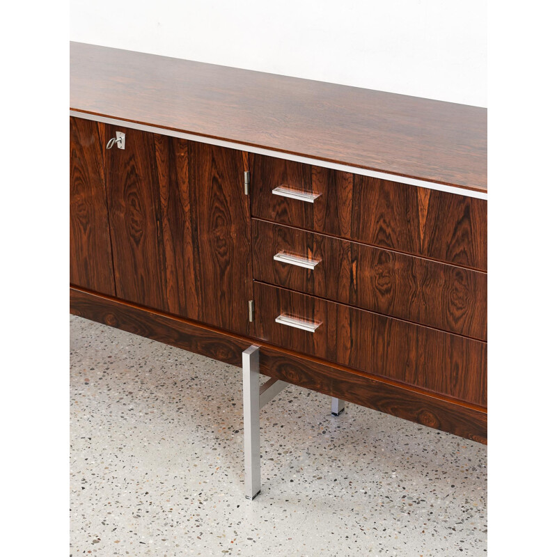 Vintage Rosewood & Chrome Sideboard, 1970s