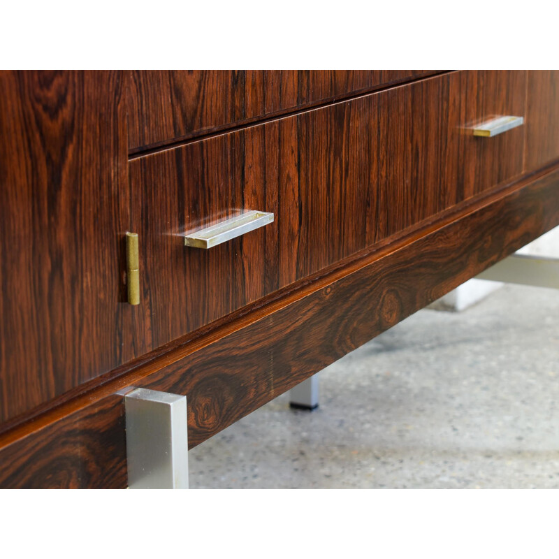 Vintage Rosewood & Chrome Sideboard, 1970s