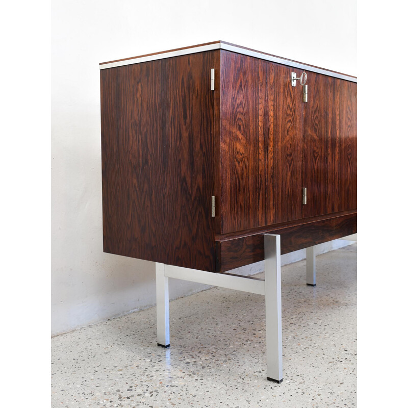 Vintage Rosewood & Chrome Sideboard, 1970s