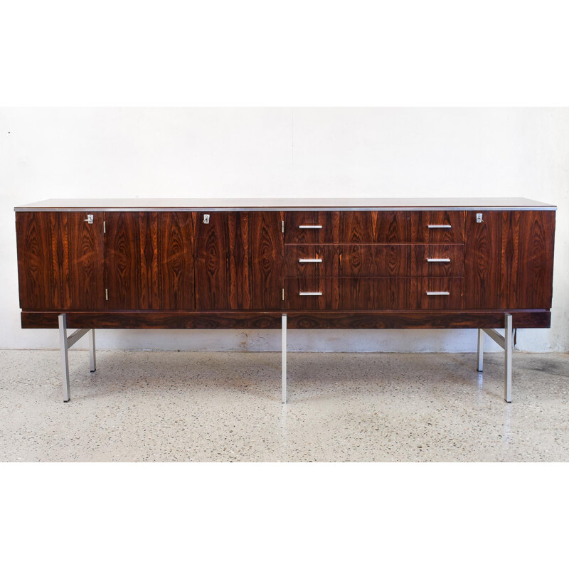 Vintage Rosewood & Chrome Sideboard, 1970s